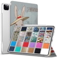 thumbnail image 1 of DuraSafe Cases iPad PRO 12.9 Inch 2020 4th 2021 5th 2022 6th Gen [ Pro 12.9 4 5 6 ] MY3K2LL/A MY3J2LL/A MY2H2LL/A MY2J2LL/A Printed Slim PC Dual Angle Stand Clear Flip Back Cover - Bunny Hat, 1 of 6