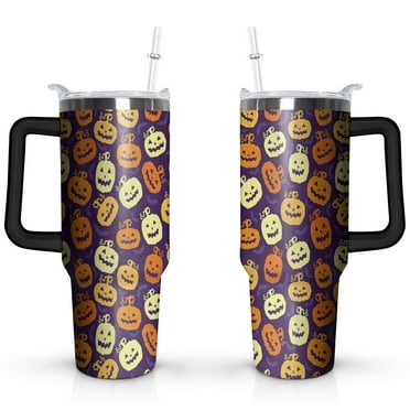 Hallowmas (2) Pumpkin Ghost Boo Witch Spider Web 40 OZ Tumbler Cup with Lid and Straw Gifts for Mom Friend Sister Grandma Halloween Gifts