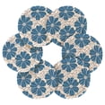 thumbnail image 2 of Flowers Floral 6 Pcs Drink Coasters with Holder Absorbent Coasters Woven Coasters for Drinks Table Desk Protection Home Decor, 2 of 7