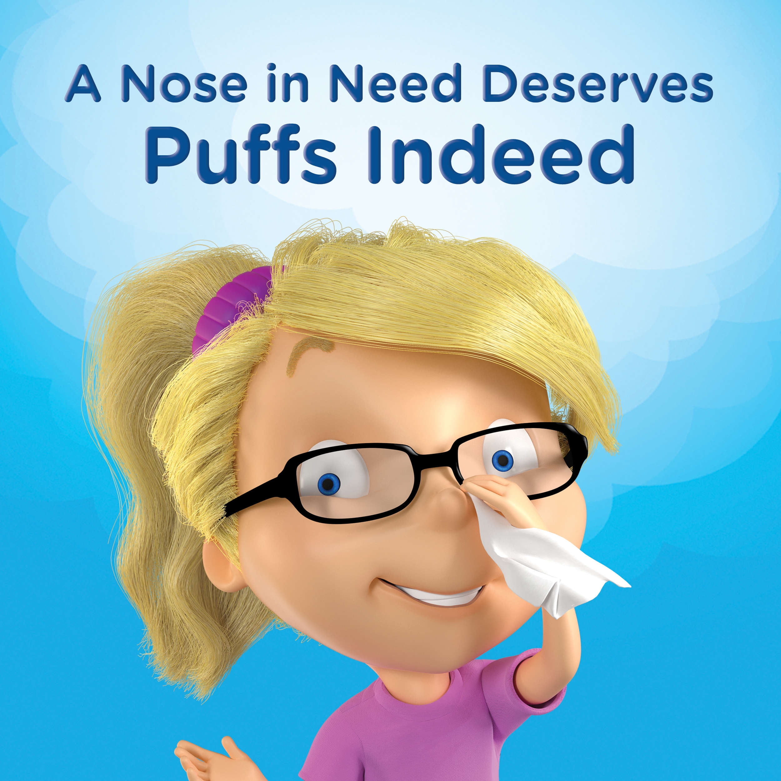 Puffs - Brandclub - Puffs Basic Facial Tissues, 1 Cube, 64 Tissues
