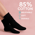 thumbnail image 4 of Women's Extra Long Slouch Socks Knee High Cotton Blend Pack of 2 Shoe Size 5-10 Retro 80s Style (Black), 4 of 10