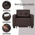 thumbnail image 4 of Pull Out Convertible Sleeper Sofa Bed with Storage USB Port Cup Holder Side Pocket Pillow Adjustable Backrest, Cream, 4 of 11