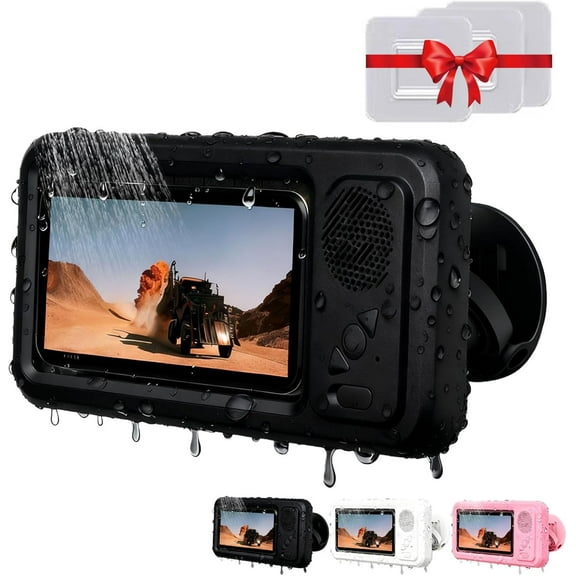 2026 new Shower Phone Holder with Bluetooth Speaker - Waterproof & Fog-Proof Design, 360° Rotation Mount for All Bathrooms, Fits Phones Under7 Inches