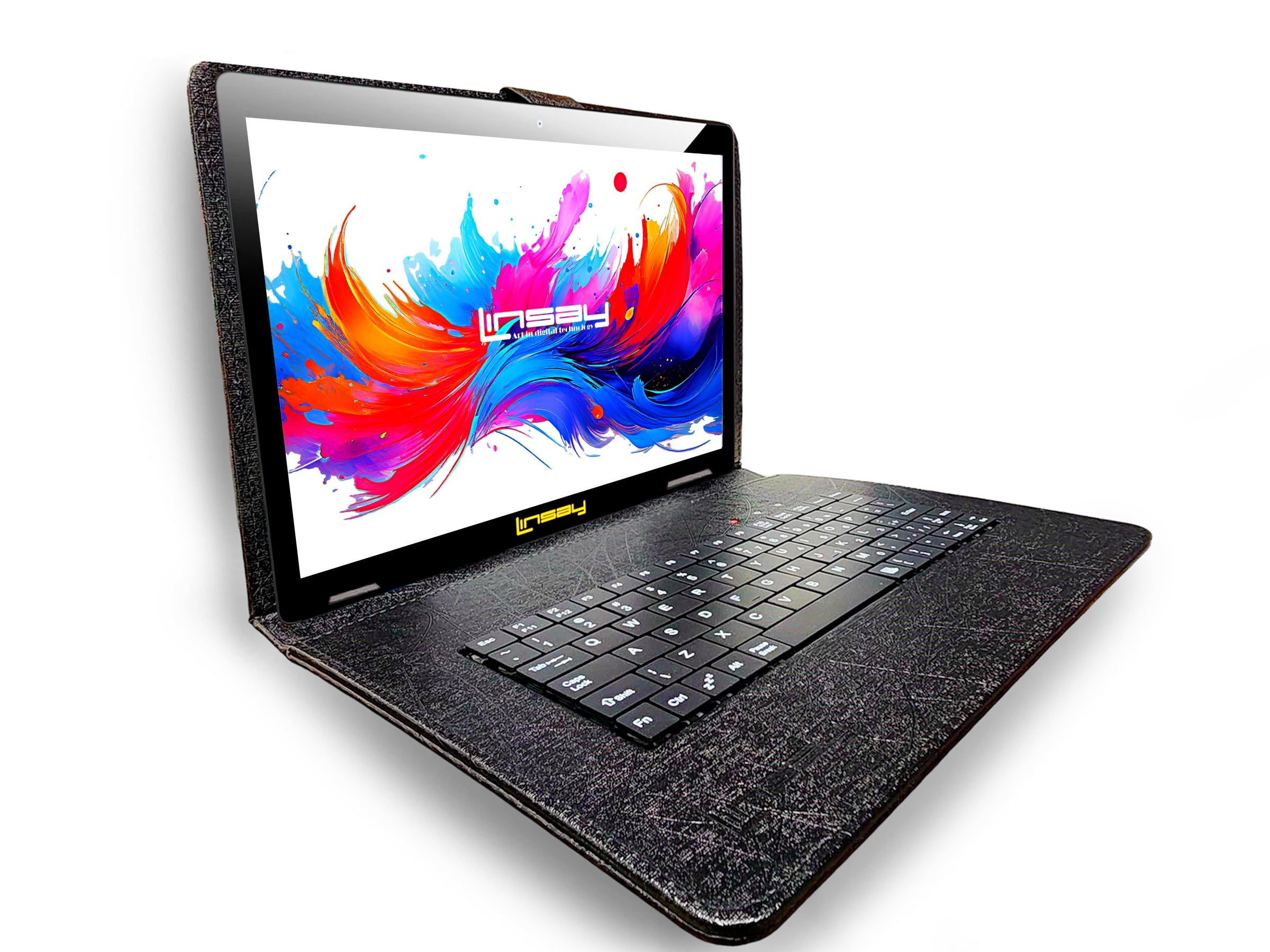 LINSAY 10.1" Octa Core 256GB Storage Android 15 with Unique Oracle Keyboard Case and Tablet Briefcase