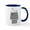 White/Navy Inside, variant on CafePress - Snoopy On House Stripe Black And - 11 oz Ceramic Mug - Novelty Coffee Tea Cup