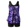 thumbnail image 5 of Gamivast Womens Swimwear Tankini with Shorts Flowy Graphic Crew Neck Tank Tops Holiday Summer Tummy Control High Elastic Waist Boyshorts Loose Fitted Swimsuit, 5 of 6