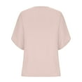thumbnail image 4 of Idoravan Long Sleeve Shirts for Women Fashion Women's Summer V-neck Solid Three Quarter Sleeve Casual Top Blouse, 4 of 6
