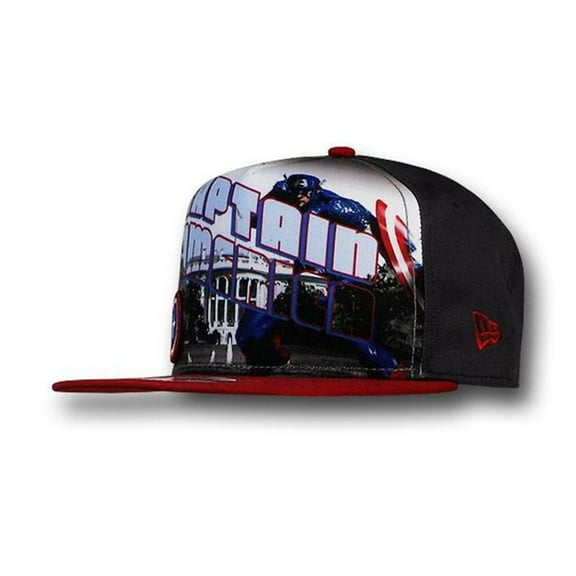 Captain America Hero Postcard 9Fifty Snapback Cap-MD/LG Flex Fit