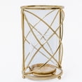 thumbnail image 3 of Set of 12 Gold Metal Pillar Hurricane Candle Holder, 3 of 3