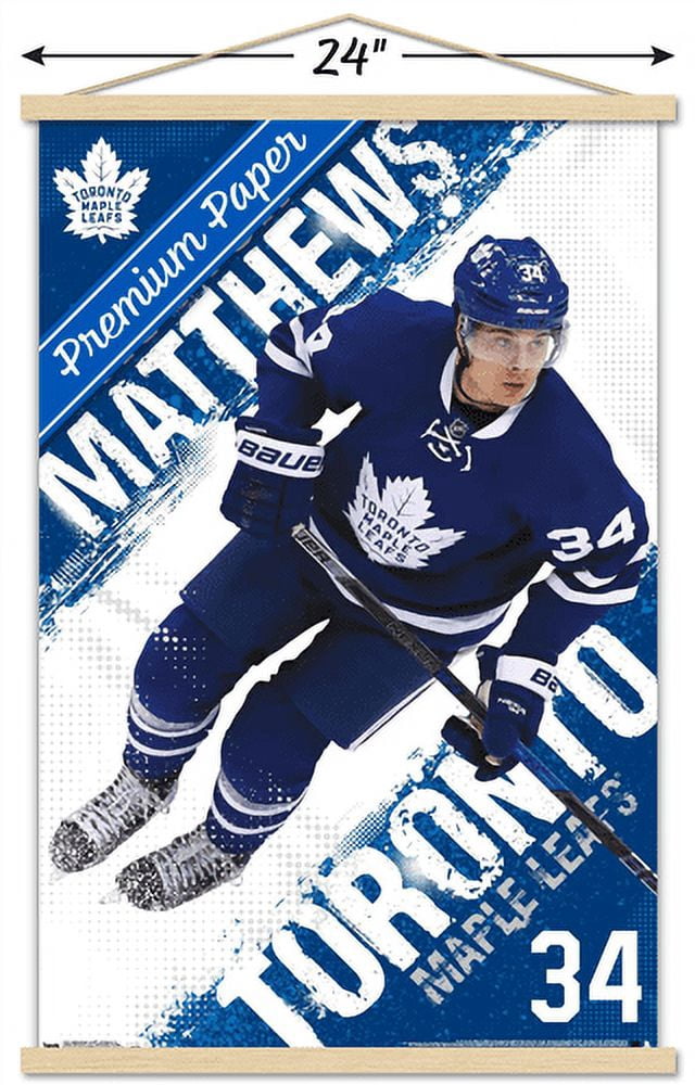 NHL Toronto Maple Leafs - Austin Matthews 16 Wall Poster with Wooden Magnetic Frame, 22.375" x 34"