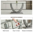 thumbnail image 4 of NYEESS 9-Piece Glass Dining Table Set for 8 with Tempered Glass Top and 8 Upholstered PU Chairs Chrome Base for Dining Room Kitchen, 4 of 14