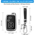 thumbnail image 3 of Key Fob Cover Compatible with Toyota Camry Avalon Corolla Highlander Prius RAV4 Venza Keychain Case Holder Protector,Silver-Black, 3 of 6