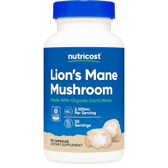 Nutricost Lion's Mane Mushroom Capsules 2100mg per Serving, 30 Servings, 90 Capsules, Supplement