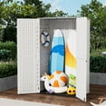 thumbnail image 2 of ZZMTIME Large 52 Cu.ft Waterproof Storage Shed, Outdoor Storage Cabinet，Durable Resin Storage for Patio Furniture, Garden Tools, Pool Accessories, Mower Storage (White), 2 of 6