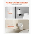 thumbnail image 5 of Toilet Paper Holder Fits Mega Roll Wall Mounted Toilet Roll Tissue Holder, Stainless Steel, Waterproof and Rust-Resistant, Large 5-Inch Rod, Anti-Fall End Cap, Flexible Horizontal or Vertical Install, 5 of 11