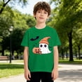 thumbnail image 4 of Halloween Shirts for Boys Girls Crew Neck Halloween T-Shirts Short Sleeve Halloween Tops Cute Ghost Print Halloween Graphic Tees, 4 of 5