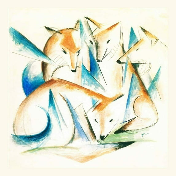 Four Foxes-Marc - CANVAS OR FINE PRINT WALL ART