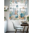 thumbnail image 4 of Teal Blue Coastal Sheer Curtains 63 Inch Length 2 Panels Set Window Treatments, Summer Beach Starfish Shell Coral Nautical Vintage Semi Curtains for Living Room/Bedroom/Kitchen, 104"W x 63"L, 4 of 7