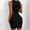 thumbnail image 4 of Leutsin Robe d'Été Décontractée Grande Taille pour Femmes Robe d'Été Sexy Sans Manches Amincissante Col Rond Imprimée, 4 of 8