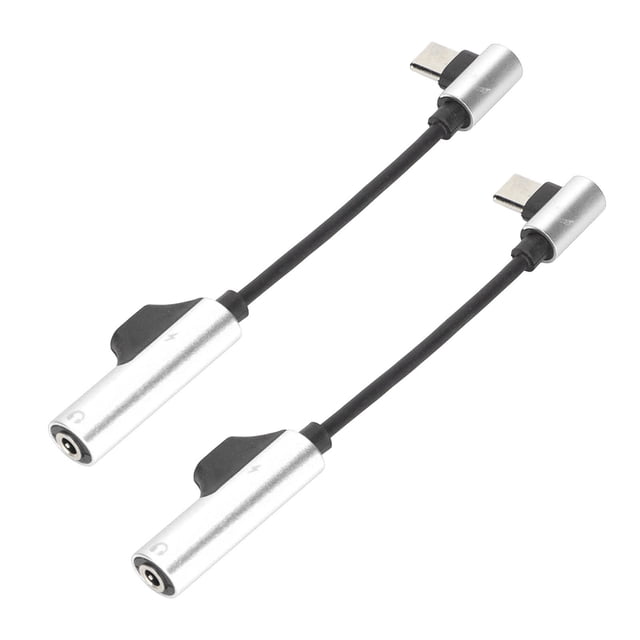 Cable adaptador de auriculares tipo C a 3,5 mm, 2 en 1, flexible y funcional, para teléfono tipo C, tableta y PC, color plateado.