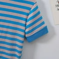 thumbnail image 4 of yillto Toddler Kids Shirts Striped Collared Short Sleeve Buttons Tee School Uniform T Shirt for Boys Girls, 4 of 7