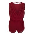 thumbnail image 2 of eVogues Plus size Sexy Open Back Chiffon Romper Burgundy, 2 of 3