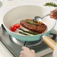 thumbnail image 4 of Bamboohart 1pc Ceramic Non-stick Frying Pan  Cast Iron Handle  Hand Wash Only  Universal Flat-bottomed Ceramic Stir-fry Pan for Induction Stove Gas Stove, 4 of 7