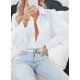 thumbnail image 2 of Blusa Zeagoo Fashion de manga larga con botones para mujer blanca, 2 of 5