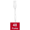 Great Value Premium Disposable Plastic Forks, Clear, 48 Count