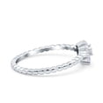 thumbnail image 2 of Simulated Cubic Zirconia Size-5 Flower Wedding Ring Band 925 Sterling Silver, 2 of 7