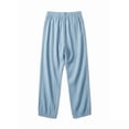thumbnail image 6 of Vynhevius Plus Size Palazzo Pants for Women Cotton Drawstring Elastic Waist Casual Loose Trousers Solid Color Summer Bottoms, 6 of 6