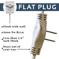 thumbnail image 4 of W4W Twin Extension Cord Power Strip - 24 Foot Cord - 12 feet on Each Side - Flat Head (Wall Hugger) Outlet Plug - 6 Polarized Outlets with Safety Cover, 4 of 7