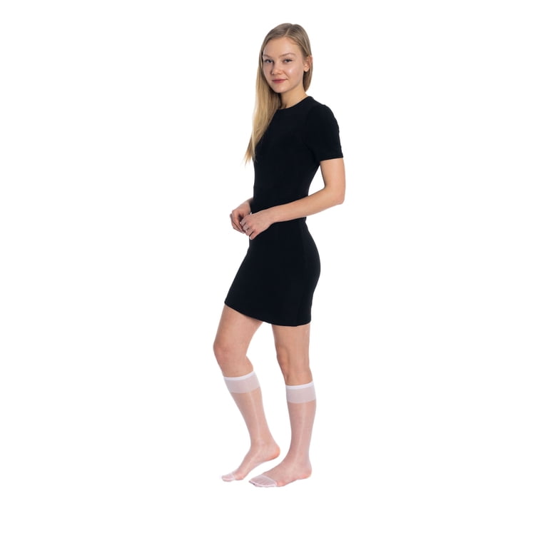12 Pairs Ladies Knee High Socks - 15 Denier, Sheer Comfort Top, Size 4-7