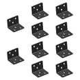 thumbnail image 2 of 10 piezas de soportes L de láminas para estantes pequeños soportes de metal resistente soportes de ángulo recto con tirantes de esquina para la mesa Negro, 2 of 8