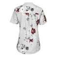 thumbnail image 5 of DYMADE Women Short Sleeve Stand-Up Collar Pullover Tops Floral Print Basic Blouse, 5 of 6