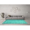 thumbnail image 3 of Ahgly Company Machine Washable Indoor Rectangle Abstract Turquoise Blue Contemporary Area Rugs, 8' x 12', 3 of 4