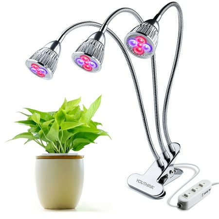 10W Dual Head Led Grow Light Plant Growth Gooseneck Desk Clip Lamp   with 360 Degree Flexible, Plant growth desk clip lamp,Led grow