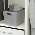 thumbnail image 7 of Simplify Herringbone Grommet Shelf Basket in Grey, 7 of 7