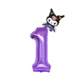 thumbnail image 4 of 2 piezas de dibujos animados de Sanrio, mini Kuromi, MyMelody, Cinnamoroll, bola de aluminio, globo digital para decoración de cumpleaños de niños, juguete para fiesta de bebé, 4 of 5