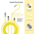 thumbnail image 2 of ZIYOU LANG C01 Coiled USB-c Double Sleeved Spring Cable Metal Aviator for Keyboard/Printer-Yellow, 2 of 9