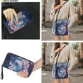 thumbnail image 3 of ZUXONGSY Cherry Blossom Dolphin Print PU Leather Crossbody Bag and Wallet Set for Women, Multi-Pocket Satchel Hobo Purse with Adjustable Strap for Travel & Daily Use, 3 of 5