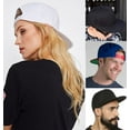 thumbnail image 4 of D&I. Plain Adjustable Snapback Hats Caps Flat Bill Visor - Black Yellow, 4 of 5