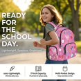 thumbnail image 4 of Bulopur Pink School Supplies Print Kids Backpack Set 4 Pcs Durable Waterproof Kids School Bag with Lunch Box, Pencil Case and Water Bottle Cover for Girls, 4 of 7