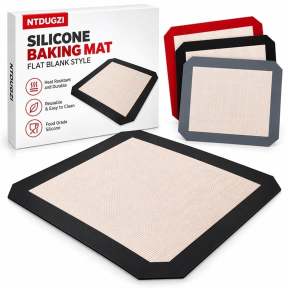 Silicone Baking Mat Sheet Convertible Silicone Tray With Snap Locks Raised Edges Help Contain Spills Reusable Fiberglass Liner Folds Flat Corner Crisp For Cookies Pastry Roasting Marinating
