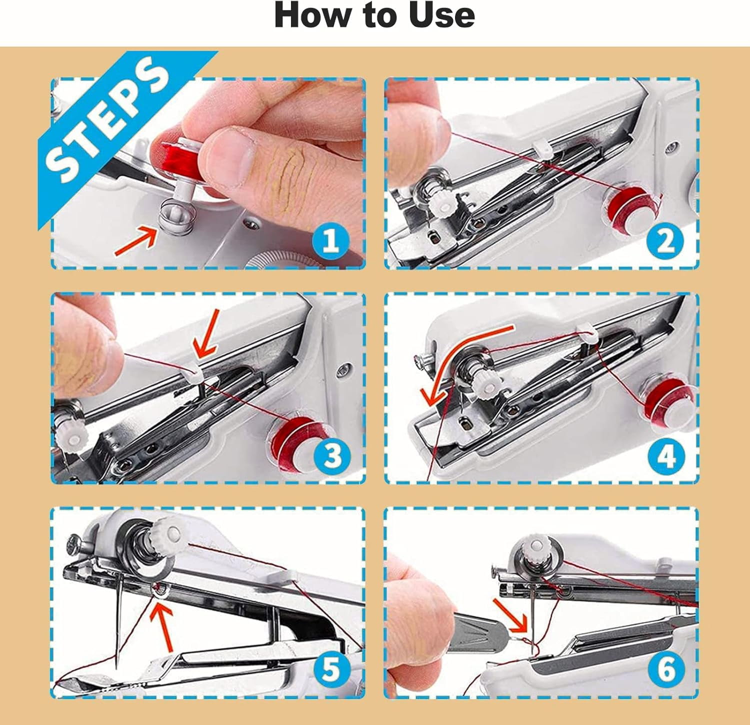 YYhl Handheld Sewing Machine, Mini Handheld Sewing Machine, Portable Sewing Machine Suitable for Home