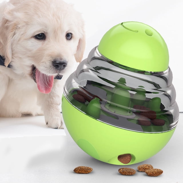 Balle Distributrice de Nourriture pour Animaux Réglable Interactive Balle pour Gâteries pour Chiens