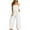 White, variant on SOOMLON Casual Outfits for Women Summer Outfits 2023 Trendy 2PC Round Neck Solid Sleeveless Blouse + Loose Cotton Linen Pocket Pants Short Sets Navy S