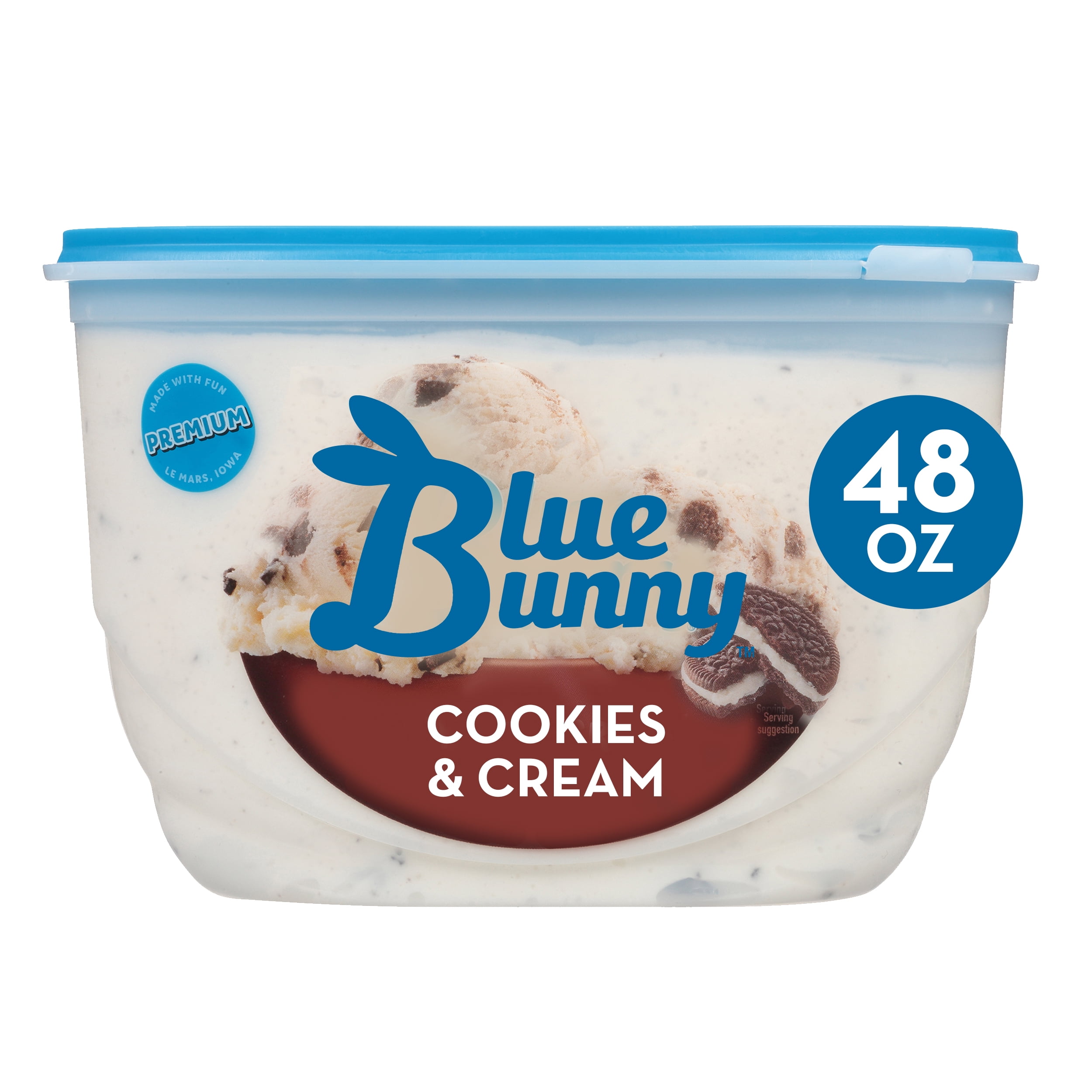 Blue Bunny Cookies & Cream Frozen Dessert, 48 fl oz - Walmart.com