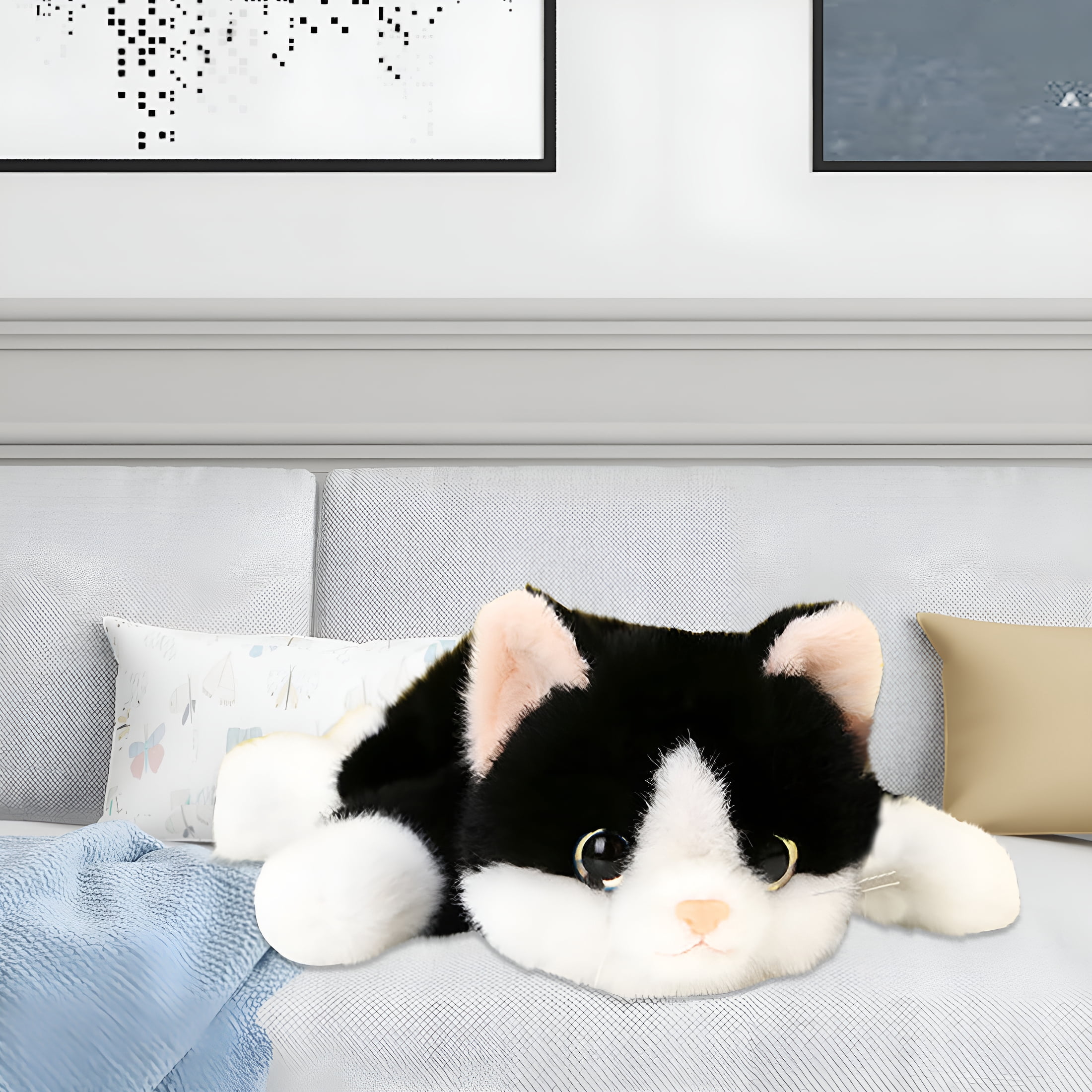 CYFW Weighted Cat Stuffed Animals 0.6 Lbs Cute Realistic Plush Toys 11.8 Inch Soft Plushies Gifts for Kids,Birthday Christmas for Kids,Boys,Girls,Adults