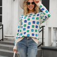 thumbnail image 5 of Bovemsi Womens Sweaters Cozy Autumn New Round Neck Knitted Long Sleeve Sweater Women's Print Warm Comfortable Fit Business Casual Sweaters, 5 of 9